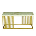 Square Marble Coffee Table (Gold) by Zodiya