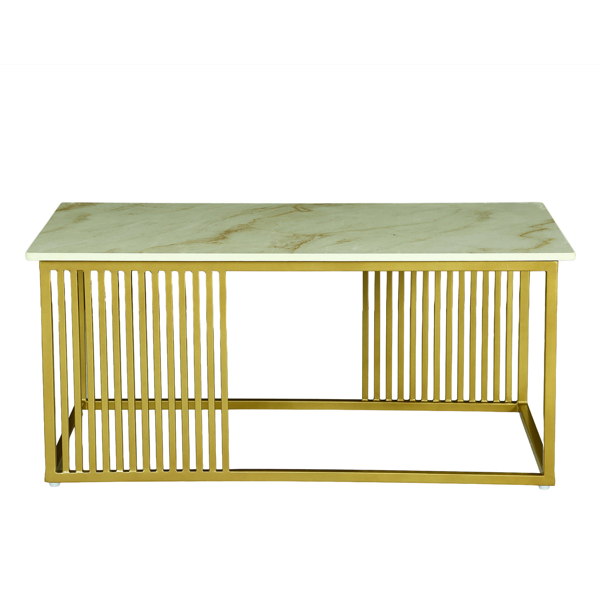 Square Marble Coffee Table (Gold) by Zodiya