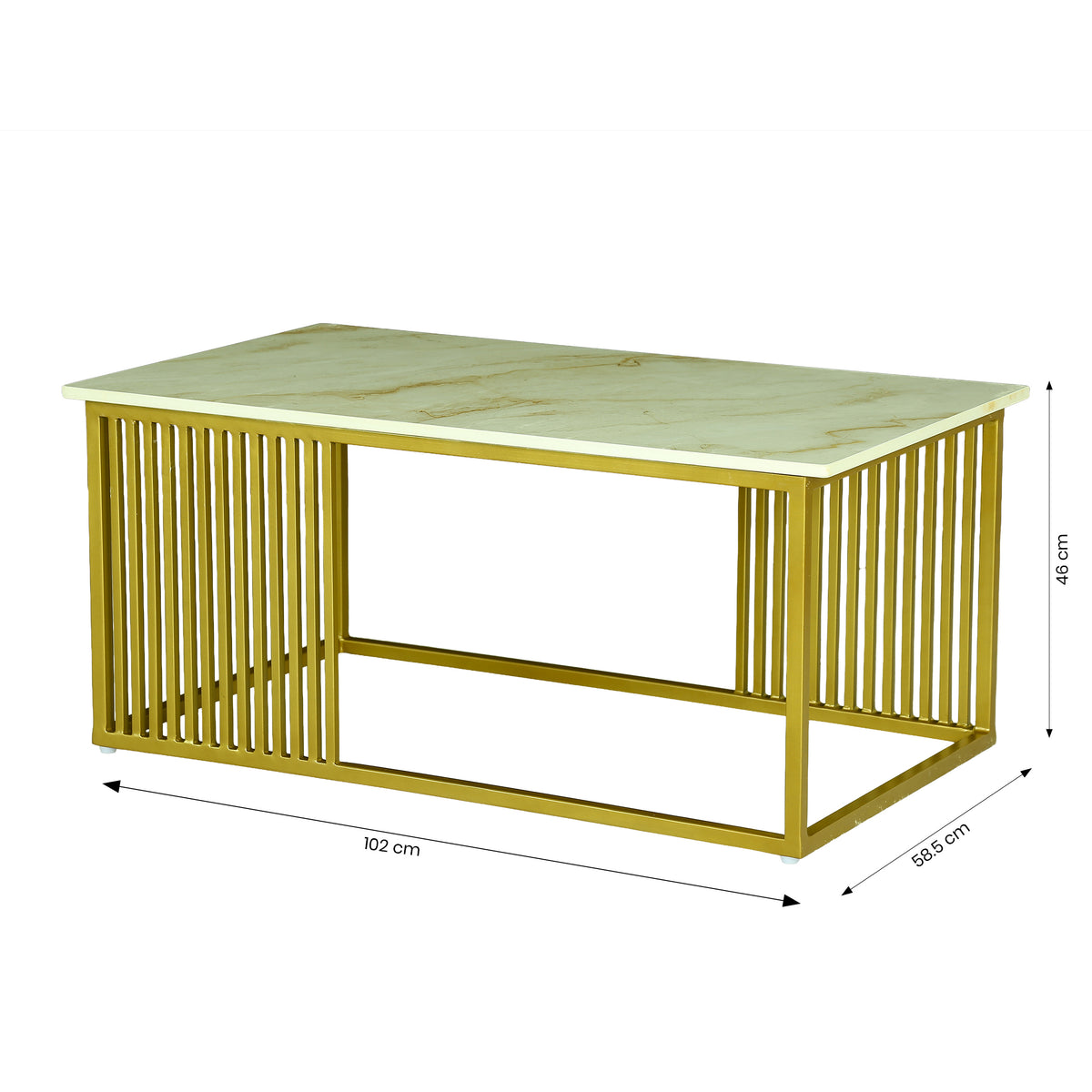 Square Marble Coffee Table (Gold) by Zodiya