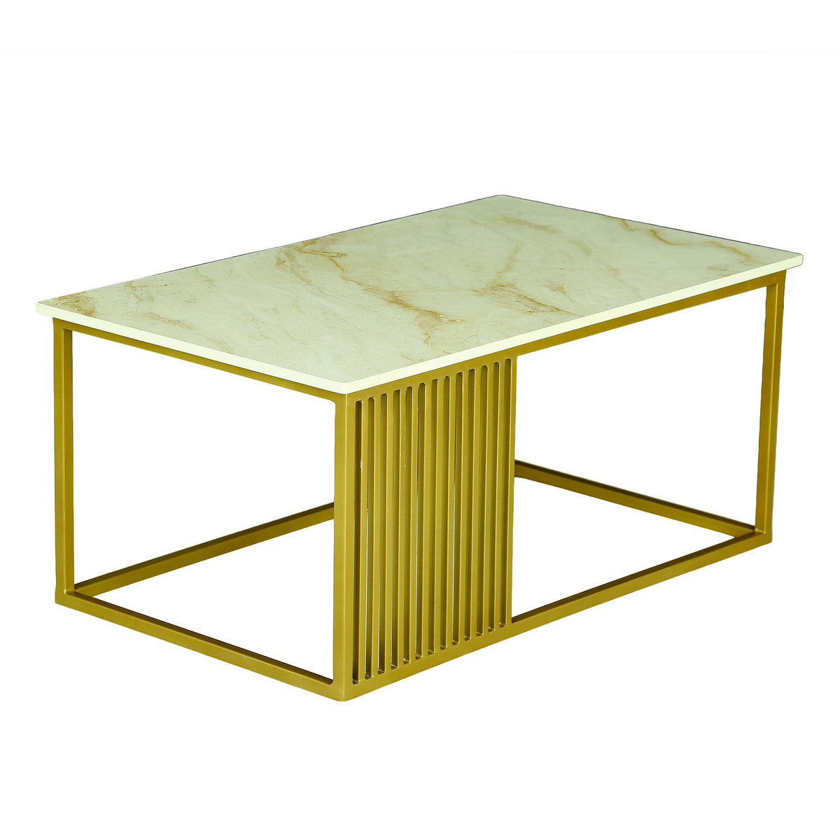 Square Marble Coffee Table (Gold) by Zodiya