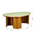 Triangular White Marble Coffee Table with Bronze Legs by Zodiya
