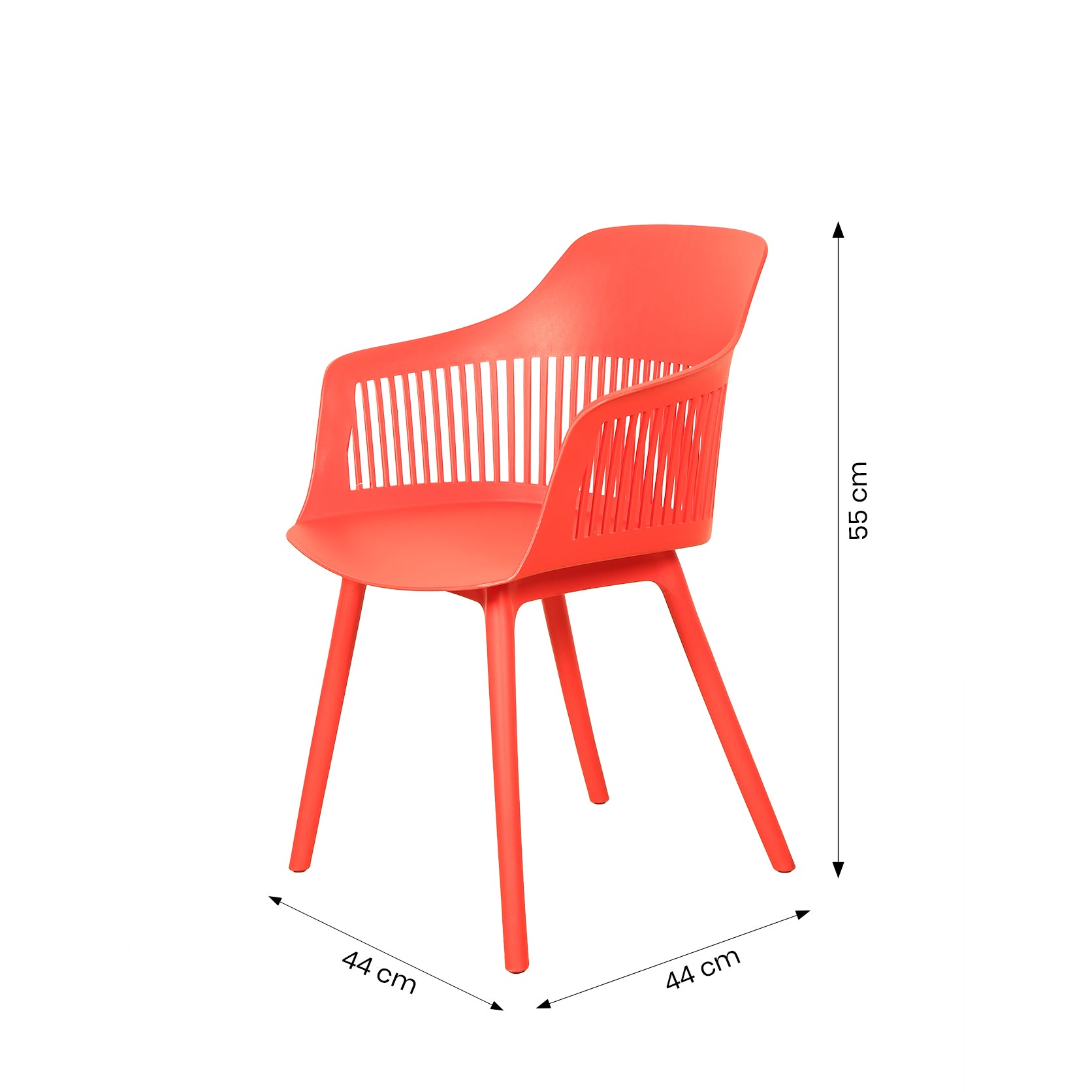 Horch Red Plastic Arm Chair by Zodiya