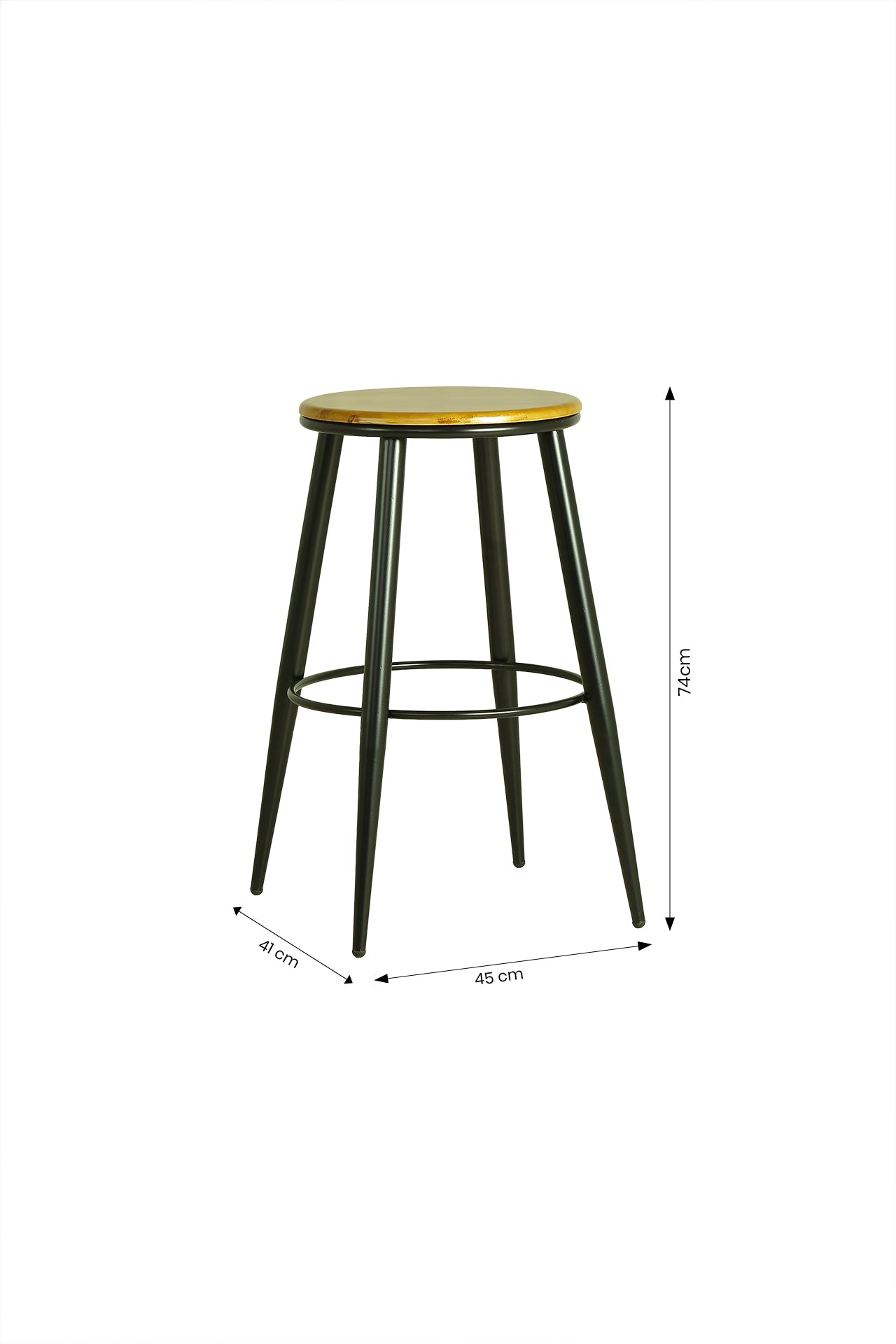 ZDY-ARI BAR STOOL BLACK 45x41x74