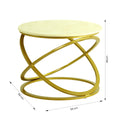 Round Marble Side Table with Gold Base (Geometric) by Zodiya
