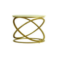 Round Marble Side Table with Gold Base (Geometric) by Zodiya