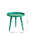 Round Teal Metal Side Table by Zodiya