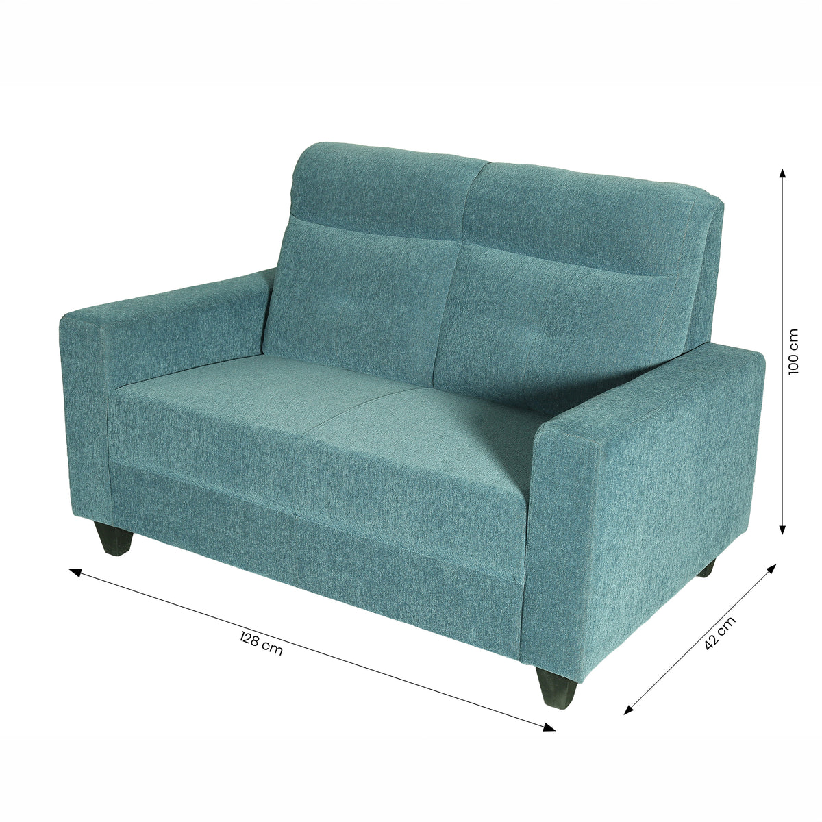Modern Blue Fabric 2 Seater Sofa by Zodiya