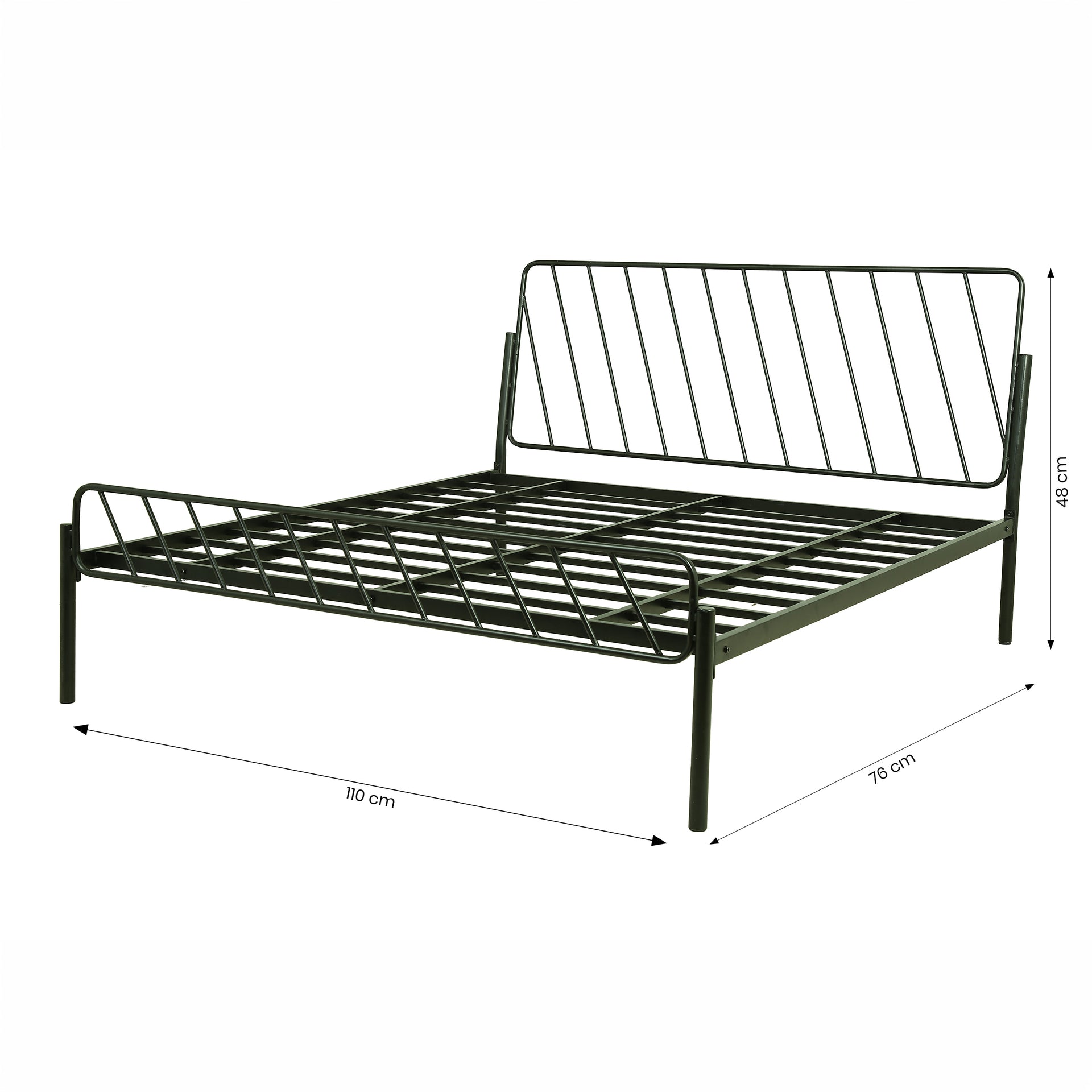 Oblique Metallic King Size Bed by Zodiya