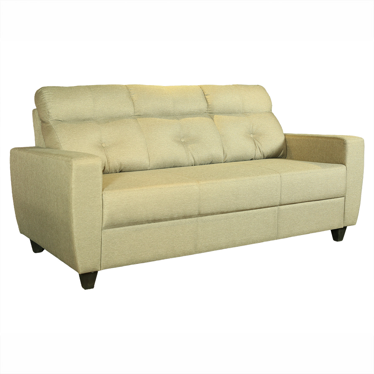 Comely Beige Fabric 3 seater Sofa by Zodiya