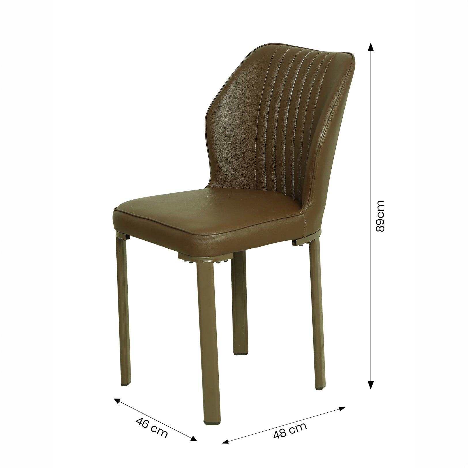 Aura Brown Leather Dining Chair by Zodiya