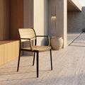 Uno XR Black Slatted Outdoor Dining Chair with Arms by Zodiya