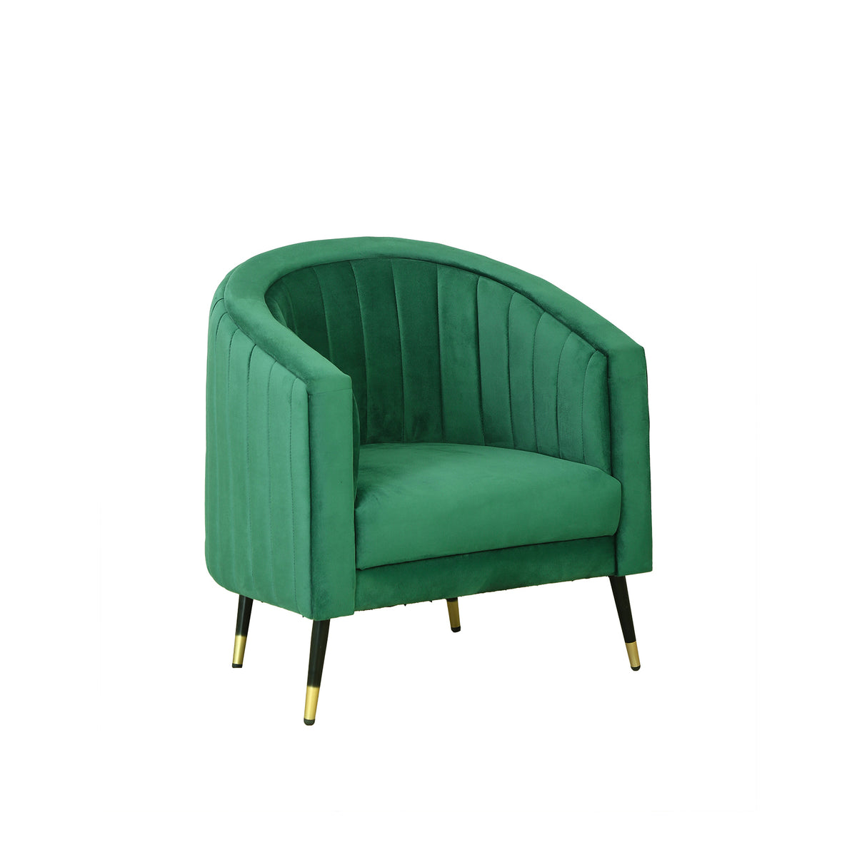 Bellmora Green Velvet Accent Chair by Zodiya