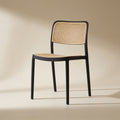 Bravo Black Plastic Dining Chair (Rattan Design) by Zodiya