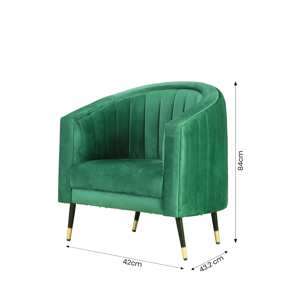 Bellmora Green Velvet Accent Chair by Zodiya