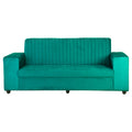 Value Plus Green Velvet 3 Seater Sofa by Zodiya