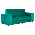 Value Plus Green Velvet 3 Seater Sofa by Zodiya