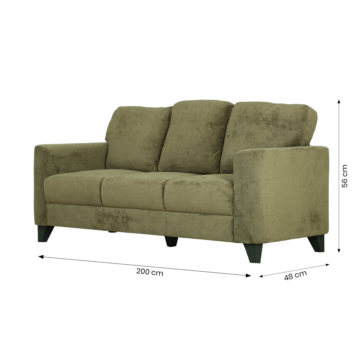 Hiro Velvet Fabric 3 Seater Sofa by Zodiya