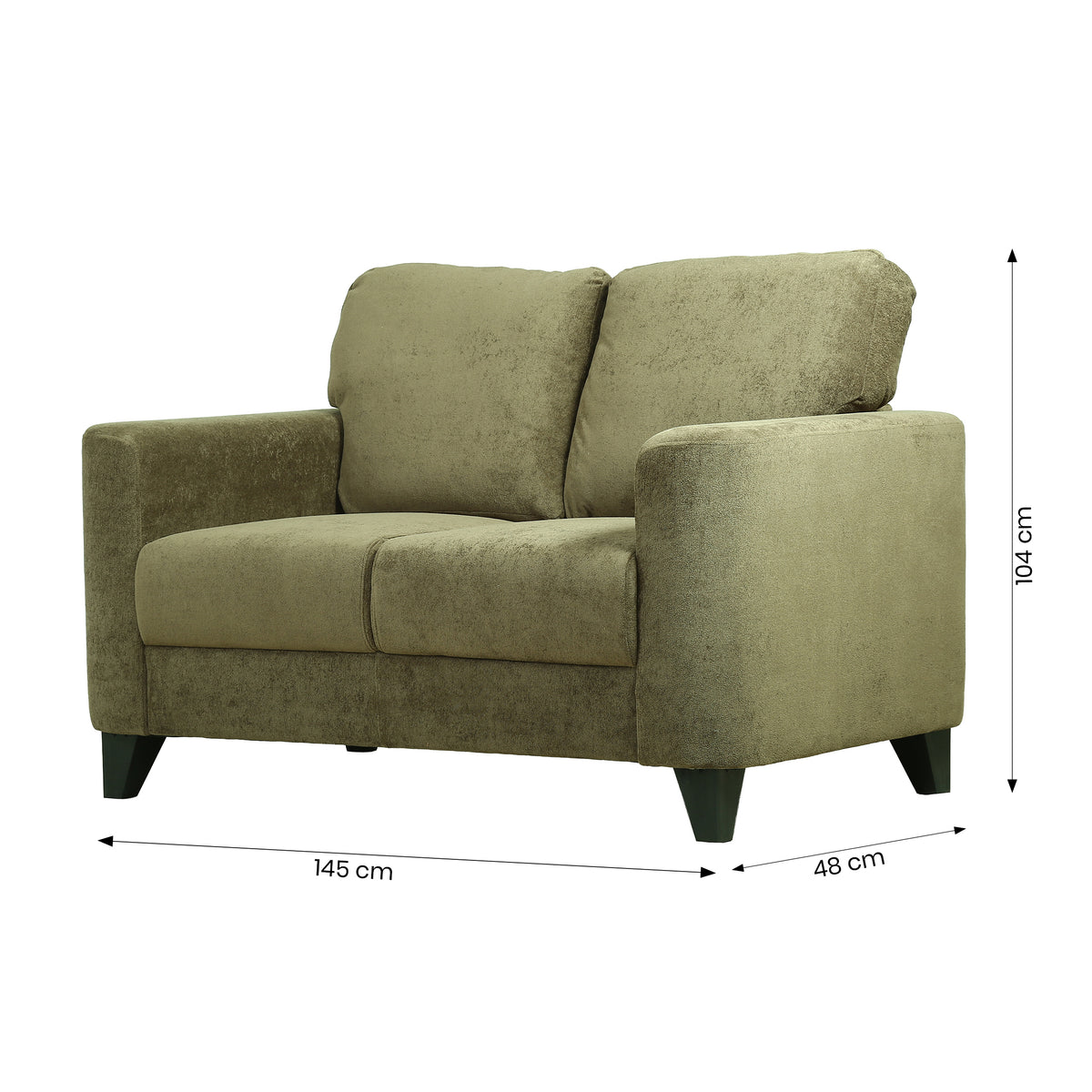 Hiro Olive Green Fabric 2 Seater Sofa by Zodiya