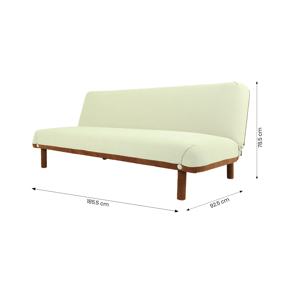 Corrina Off-white Fabric Sofa Cum Bed by Zodiya