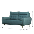 Sierra Teal Fabric 2 Seater Sofa by Zodiya