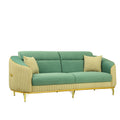 Eldric Pro Green Velvet 3 Seater Sofa with Gold Legs by Zodiya