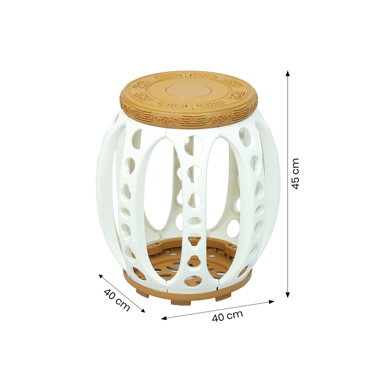 White Barrel Garden Stool by Zodiya