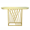 White Marble Console Table with Gold Base by Zodiya