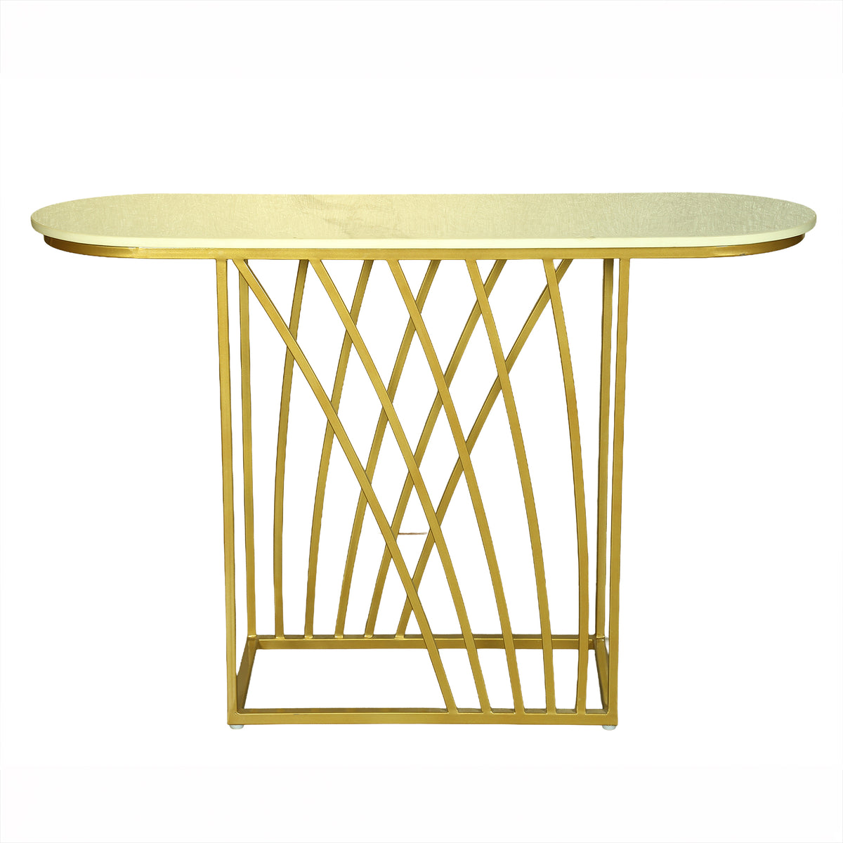 White Marble Console Table with Gold Base by Zodiya