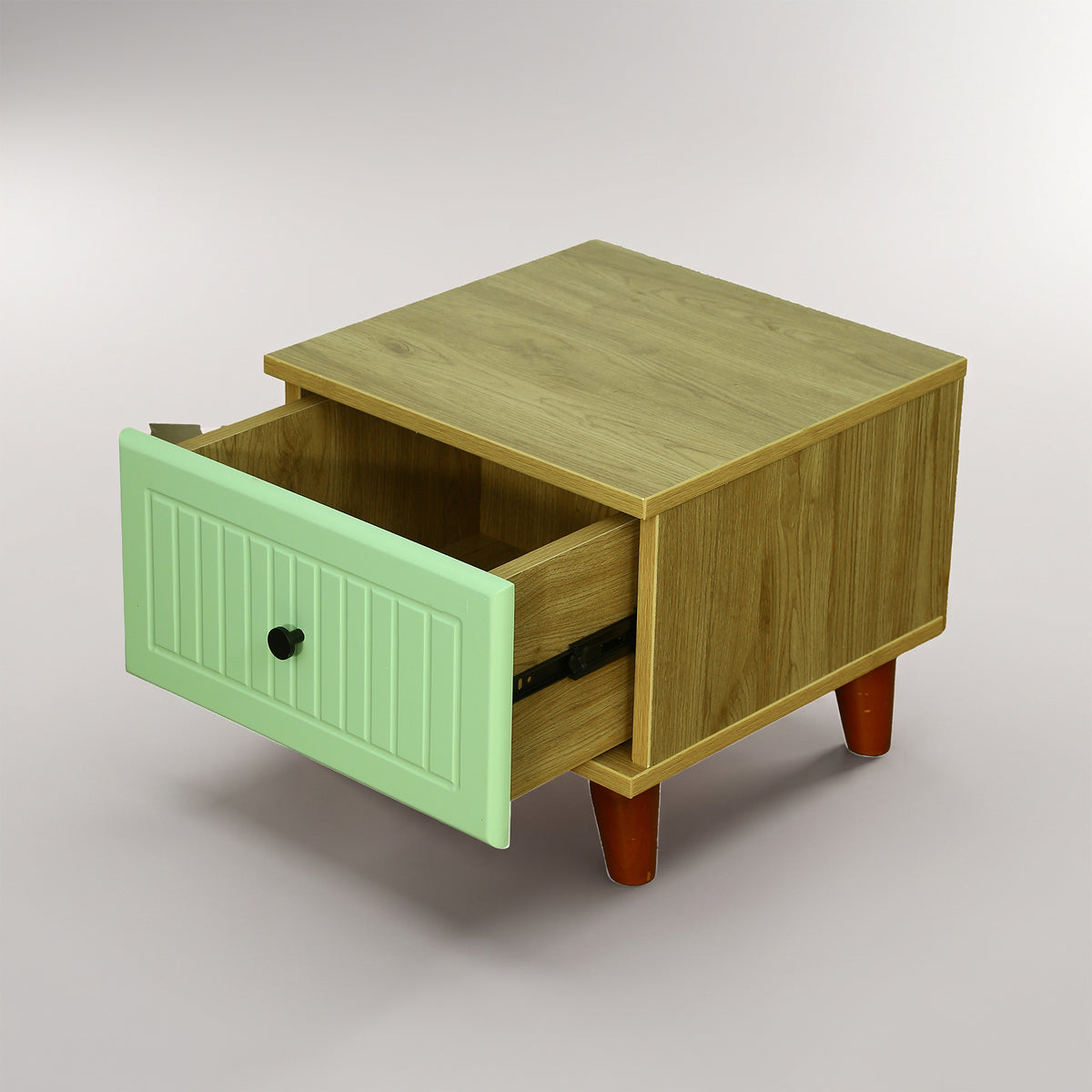 Green Bedside Table with Drawer ( Engineered Wood) by Zodiya