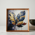 Blue Leaves Wall Frame by Zodiya