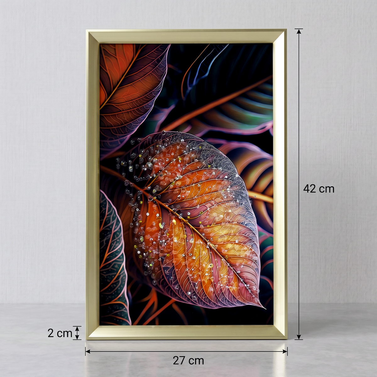 Metal Wall Frame (Red Leaf Art) by Zodiya