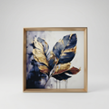 Blue Leaves Wall Frame by Zodiya