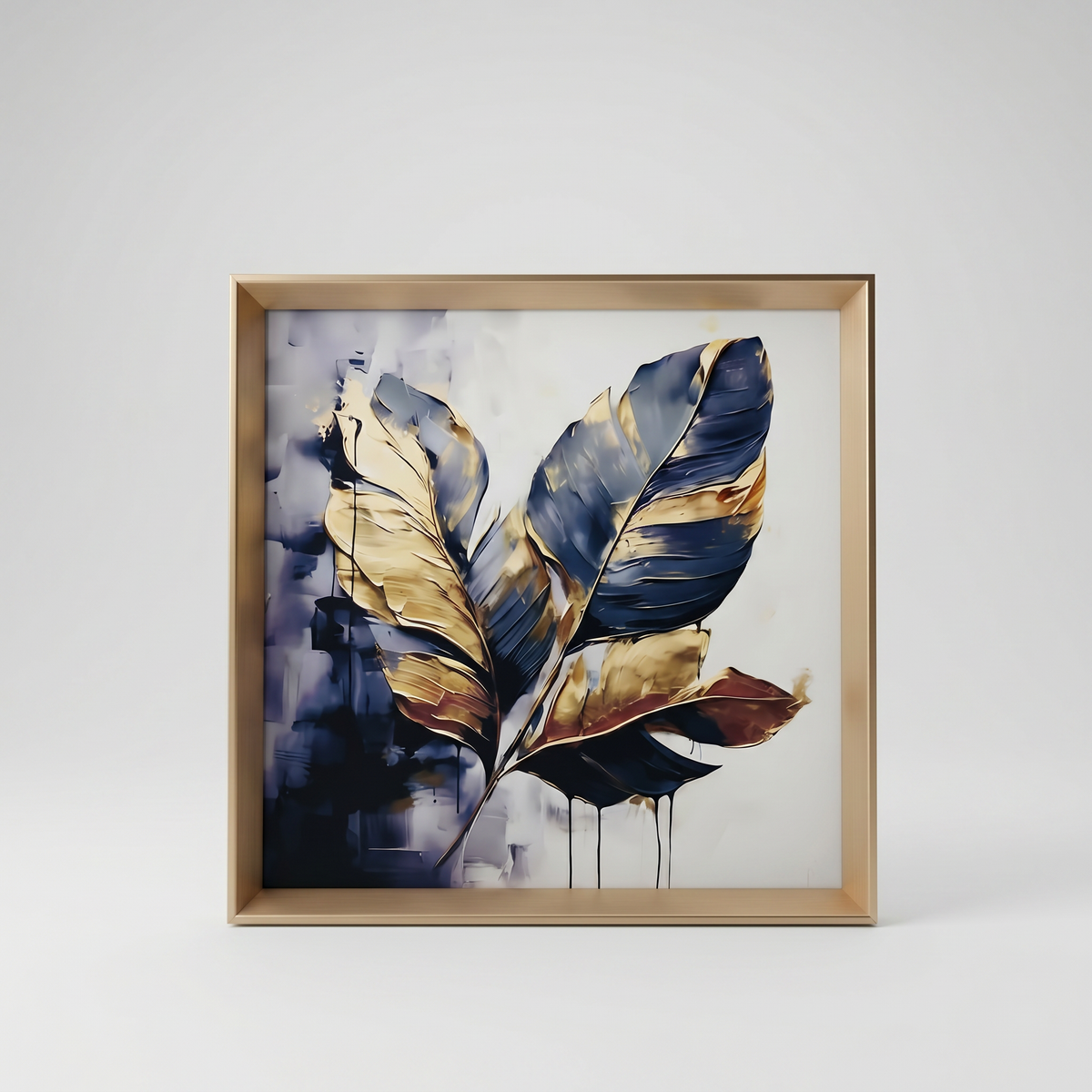 Blue Leaves Wall Frame by Zodiya
