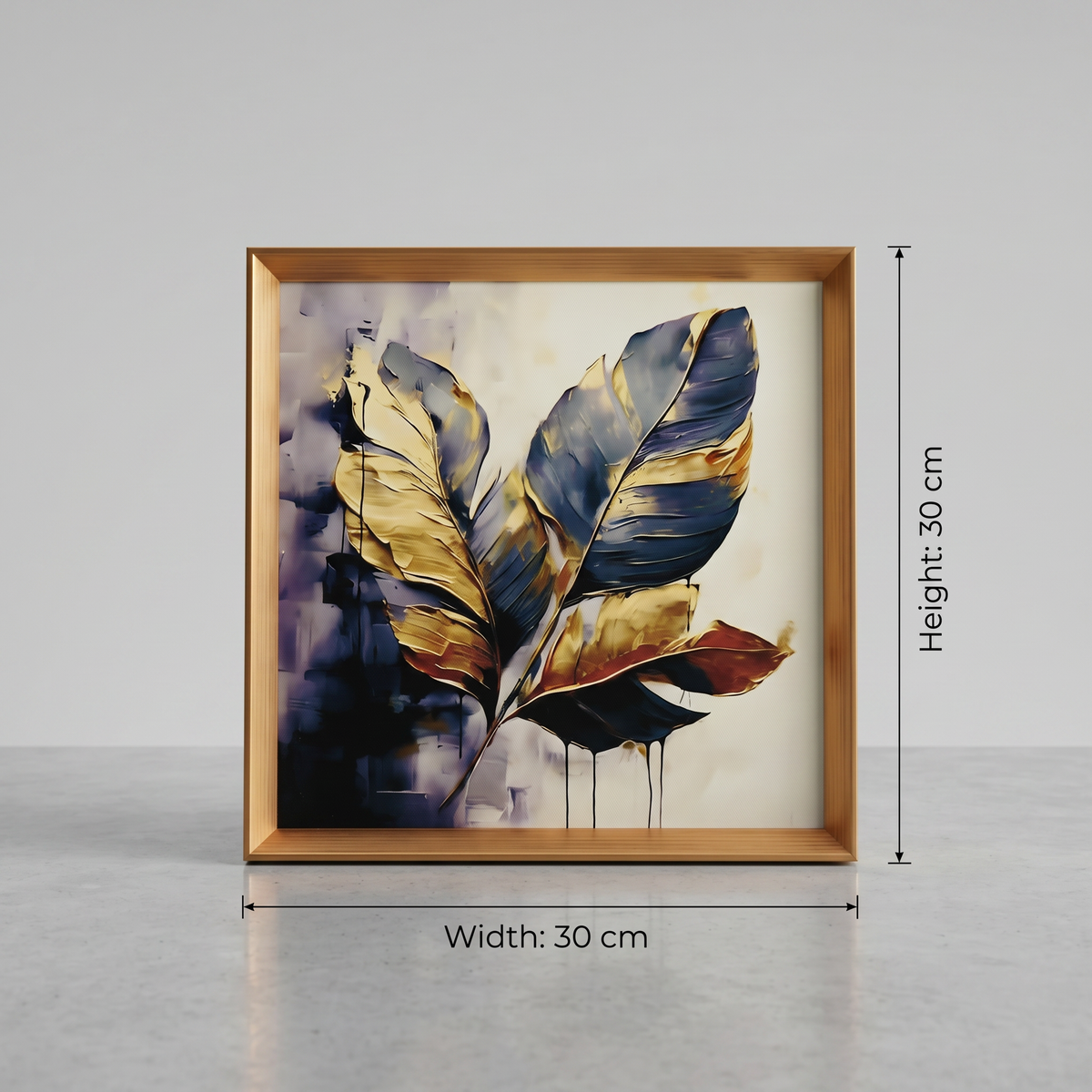 Blue Leaves Wall Frame by Zodiya