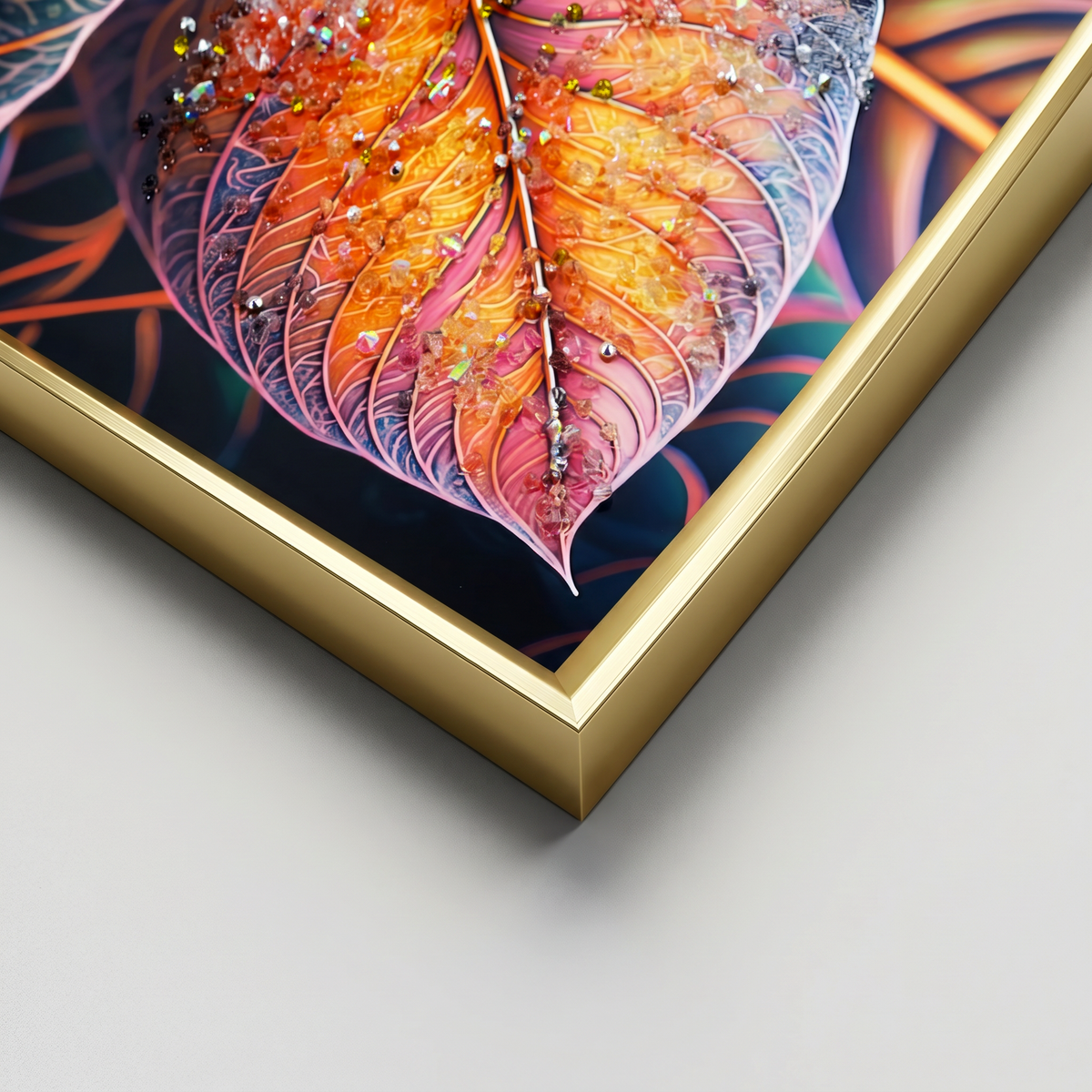 Metal Wall Frame (Red Leaf Art) by Zodiya