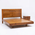 Woodvera Wooden Queen Size Bed with Bedside by Zodiya