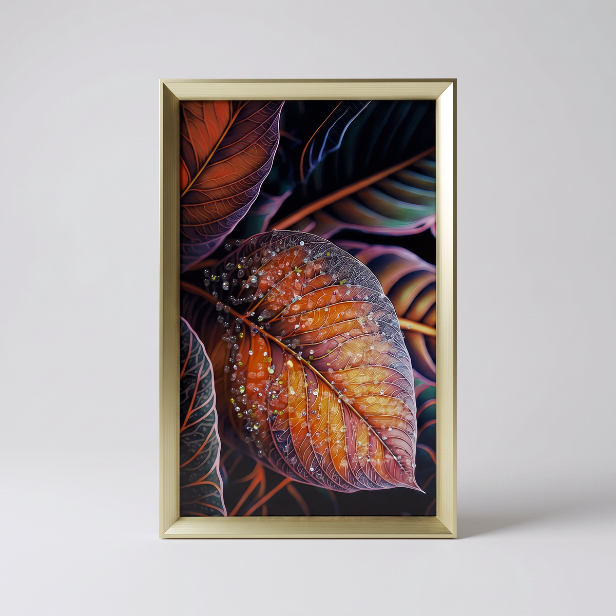 Metal Wall Frame (Red Leaf Art) by Zodiya