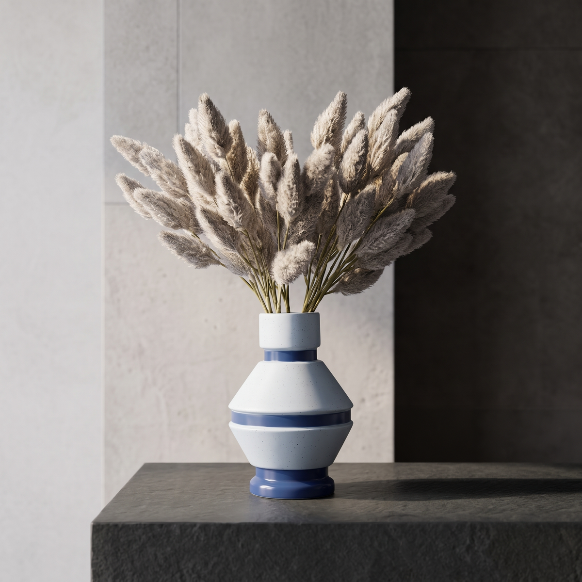Blue Ceramic Flower Vase By Zodiya