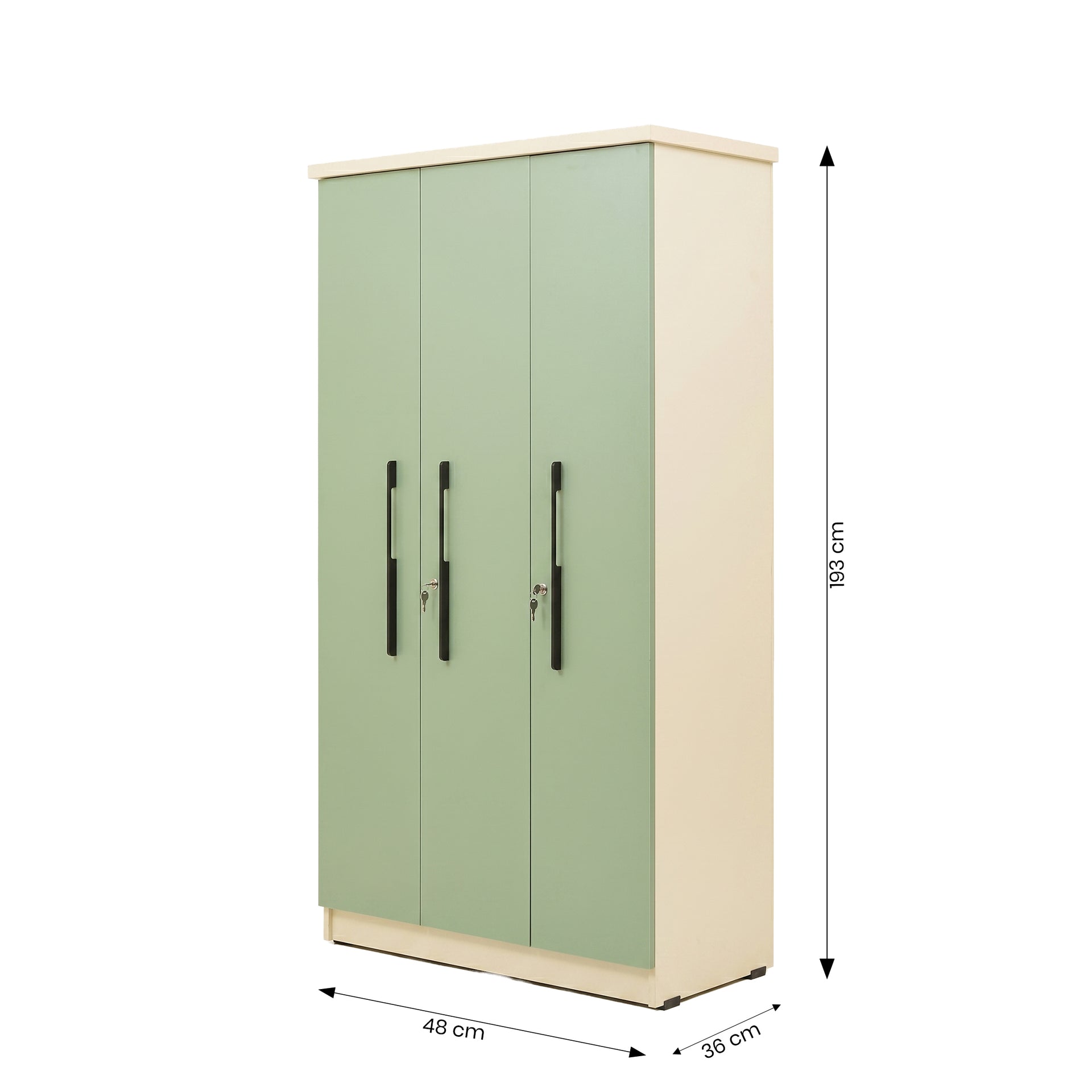 MAKWA Green 4 Door Wardrobe by Zodiya