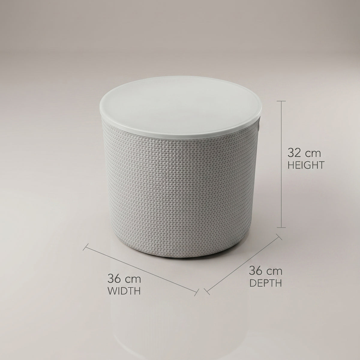 Grey Round Plastic Multipurpose Storage Basket with Lid by Zodiya