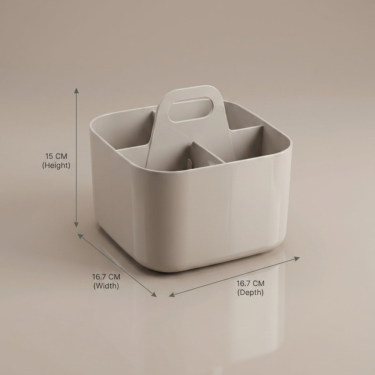Small White Multi Organiser with 4 Compartments by Zodiya
