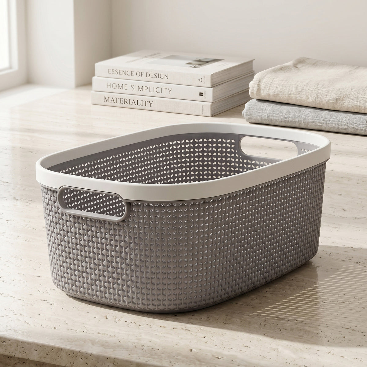 Grey Multi Purpose Organiser Basket  By Zodiya