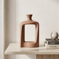 Mauve Terracotta Hollow Ceramic Flower Vase by Zodiya