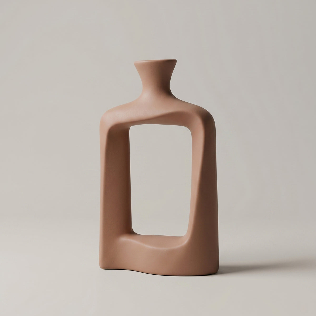 Mauve Terracotta Hollow Ceramic Flower Vase by Zodiya