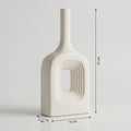 Cream Center Cutout Ceramic Flower Vase by Zodiya