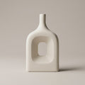 Mauve Off-White Hollow Arch Ceramic Vase By Zodiya
