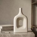 Mauve Off-White Hollow Arch Ceramic Vase By Zodiya