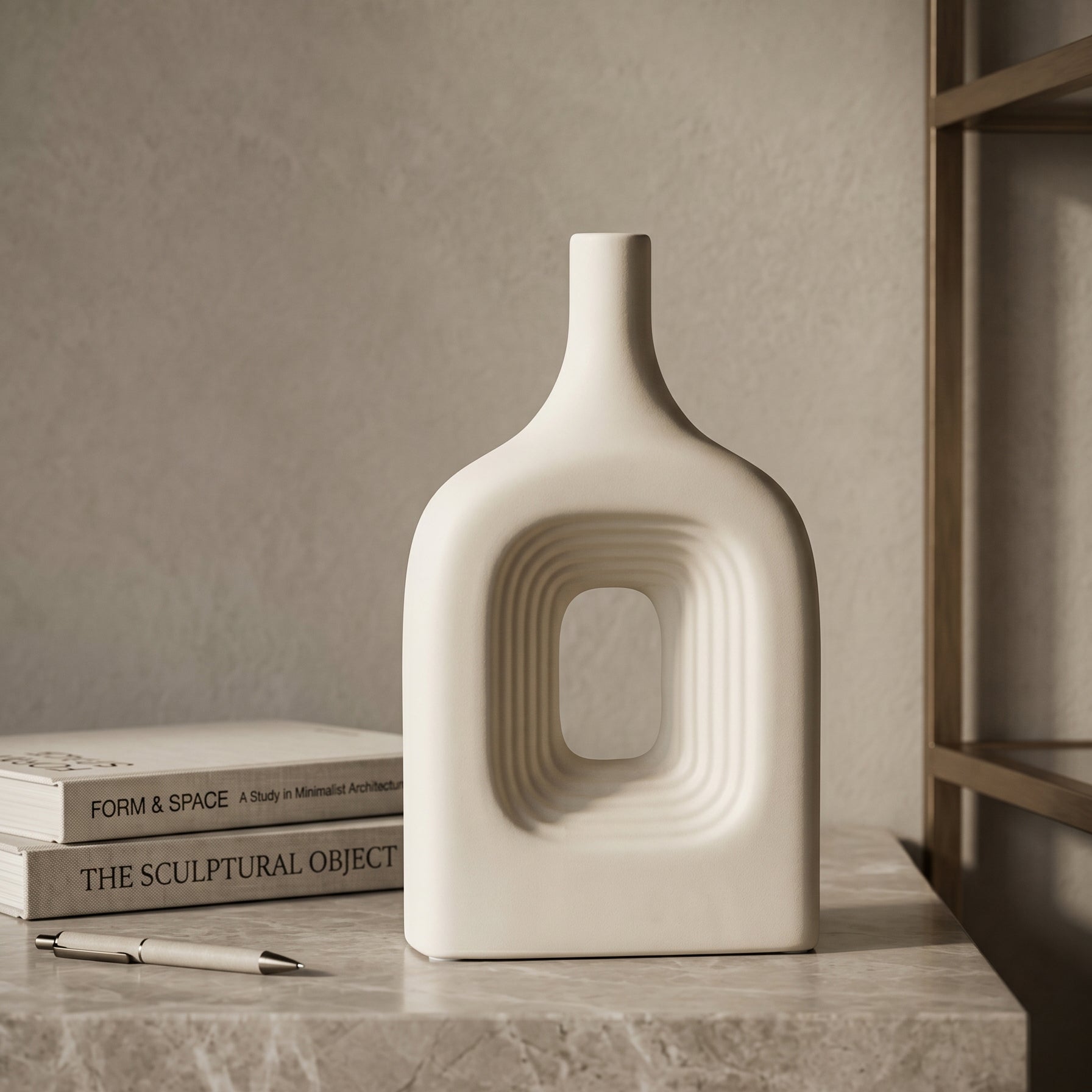 Mauve Cream Ceramic Vase By Zodiya-1