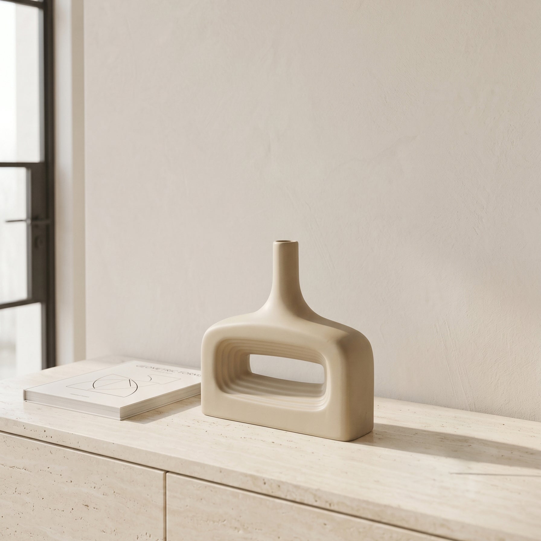Mauve cream Ceramic Vase By Zodiya-1
