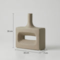 Mauve Beige Hollow Rectangular Ceramic Vase By Zodiya